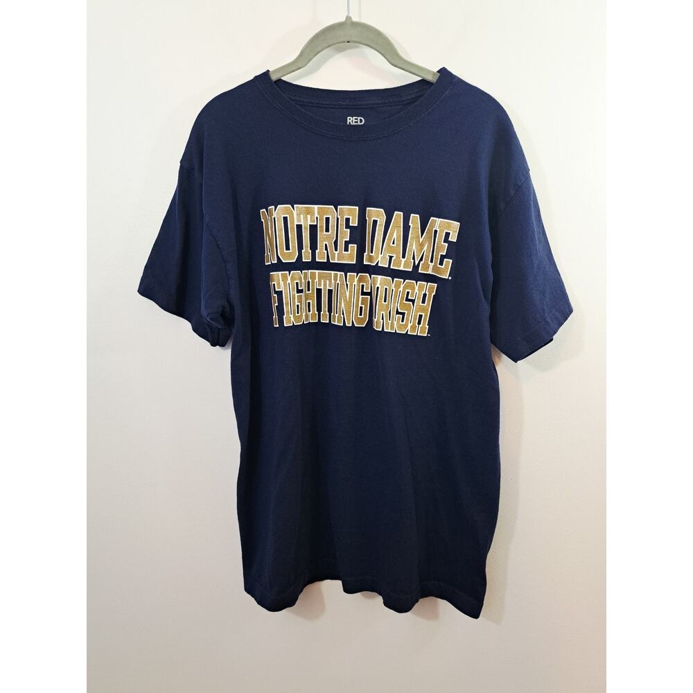 Red Oak T-shirt Men's Navy Blue Large Notre Dame Fighting Irish Short Sleeve